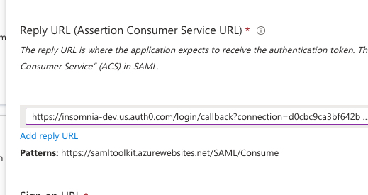 microsoft entra saml reply url